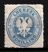 1863-67 2.5s Lubeck, German States, Germany (Mi. 11 A, Sc. 11, CV $210)