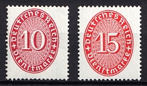 1929 Weimar Republic, Germany, Official Stamps (Mi. 123 - 124, CV $120, MNH)