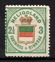 1876 2.5f on 3pf Heligoland, German States, Germany (Mi. 17 a, CV $1,000, MNH)