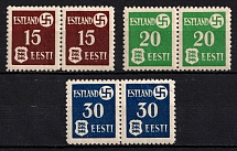 1941 German Occupation of Estonia, Germany, Pairs (Mi. 1 y - 3 y, Full Set, CV $130)