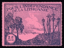 1915 25c For the Independence of Lithuania, Issued in Switzerland