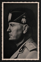 1941 'Benito Mussolini', Propaganda Postcard, Third Reich Nazi Germany