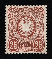 1875-79 25pf German Empire, Germany (Mi. 35 ab, Signed, CV $26,000, MNH)