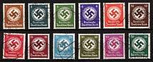 1942-44 Third Reich, Germany, Official Stamps (Mi. 166 - 177, Full Set, Canceled, CV $720)
