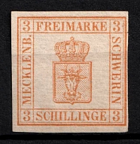1861 3s Mecklenburg-Schwerin, German States, Germany (Mi. 2 b, Sc. 2, CV $130)