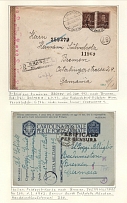 Italy and Romania, Third Reich Censored Covers on Exhibition Sheet, Germany Rare Censorhip