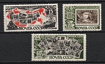 1946-47 25th Anniversary of Soviet Postage Stamp, Soviet Union USSR (Perforated, Full Set, MNH)