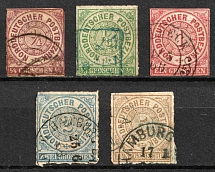 1868 North German Confederation, Germany (Mi. 1 - 2, 4 - 6, Canceled, CV $60)