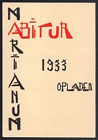1933 Marianum, Matriculation, Third Reich, Germany, Card, Mint
