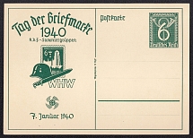 1940 Day of the Stamp, Third Reich, Germany, Postal Card