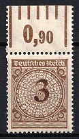 1923 3pf Weimar Republic, Germany (Mi. 338 W OR, CV $50, MNH)