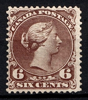 1868-90 6c Canada (SG 59b, Certificate, CV $2,250)