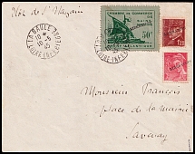 1945 50c Saint-Nazaire, German Occupation of France, Sender of Cover is the Engraver of these Stamps E. Guillaume from La Baule (Mi. 1, Signed, CV $650)