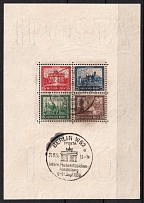 1930 Weimar Republic, Germany, Souvenir Sheet 'IPOSTA' (Mi. Bl. 1, Special Cancellation, CV $2,600)