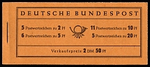 1955 Compete Booklet with stamps of German Federal Republic, Germany, Excellent Condition (Mi. MH 2b, CV $420)