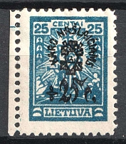 1924 25c Lithuania (Mi. 230X, CV $90)