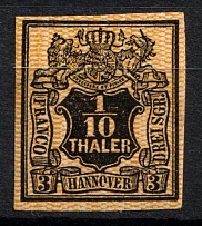 1855 1/10t Hannover, German States, Germany (Mi. 7 b, Sc. 8 a, Signed, CV $700)