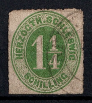 1864 1 1/4s Schleswig, German States, Germany (Mi. 4, Canceled, CV $30)