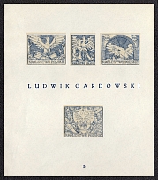 1918 Kingdom of Poland Resurrection, First Definitive Issue Essays, Proofs (Sheet #5, Artist Ludwik Gardowski, MNH)