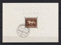 1936 Third Reich, Germany (Souvenir Sheet Mi. 4x, Special Commemorative Cancellation MUNICH, CV $25)