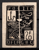 1942 20f Woldenberg, Poland, POCZTA OB.OF.IIC, WWII Camp Post (Fi. 6 P2, Proof, Signed, CV $950)