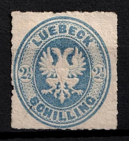 1863-67 2.5s Lubeck, German States, Germany (Mi. 11 A, Sc. 11, CV $100)