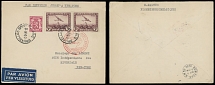 Worldwide Air Post Stamps and Postal History - Belgium - Zeppelin Flight - 1936 (May 6-9), Airship ''Hindenburg'' 1st NAF cover, franked by three values, including a pair of Airplane 5fr red brown, tied by Brussels ''5.5.36'' ds, …
