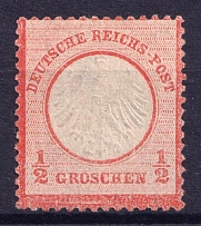 1872 1/2gr German Empire, Small Breast Plate, Germany (Mi. 3, CV $590)