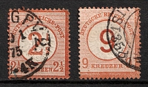 1874 German Empire, Germany (Mi. 29 - 30, Full Set, Canceled, CV $870)