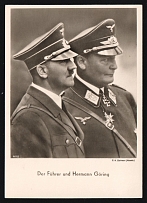 1940 'Hitler and Goering After the Successful French Campaign in 1943', Third Reich Propaganda, Nazi Germany, Postcard, Mint