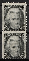 1863 2c Jackson, United States, USA, Pair (Scott 73, Black, CV $300)