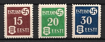 1941 Estonia, German Occupation, Germany (Mi. 1 y - 3 y, Full Set, CV $70, MNH)