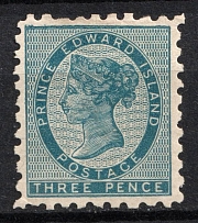 1861 3p Prince Edward Island, Canada (SG 3, CV $1,430)