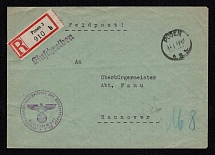 1942 (20 Jan) Third Reich, Germany, WWII, Swastika, Cover from Poznan to Hanover, Field Post Feldpost