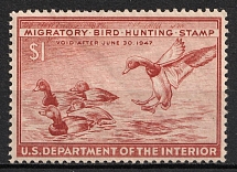 1946 1D Duck Hunting Permit, United States, USA (Scott RW13, CV $50, MNH)