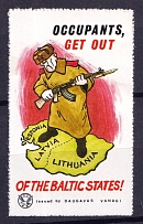'Occupants, Get Out of the Baltic States!', Issued 'Hawks of the Daugava', Propaganda Stamp, Latvia (MNH)