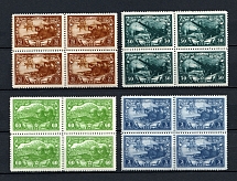 1943 25th Anniversary of the Red Army and Navy, Soviet Union USSR (Blocks of Four, Full Set, MNH)