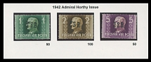 Carpatho - Ukraine - Mukachevo Postage Stamps and Postal History - 1944, Admiral Horthy issue, black handstamped overprints ''CSR'' on 1p, 2p and 5p, complete set of three, full OG, NH or VLH (5p), VF, two stamps with Dr. Blaha's …