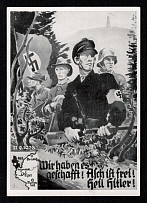 1938 (30 Sept) 'We made it!..', Sudeten Militia, Swastika, Third Reich Propaganda, Nazi Germany, Postcard (Special Cancellation)