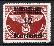 1945 12pf Kurland, German Occupation, Germany (Mi. 4 B VIII, CV $70, MNH)