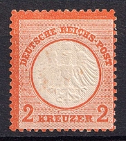 1872 2kr German Empire, Small Breast Plate, Germany (Mi. 15, Signed, CV $70)