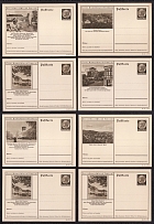 1938-39 Hindenburg, Third Reich, Germany, 8 Postal Cards