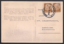 1938 (Oct 20) Card with cancellation DAMSDORF. Fortifications built by the Czechs. Occupation of Sudetenland, Germany