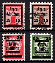 1945 Glauchau (Saxony), Germany Local Post (Mi. 21, 26, 31, 36, Canceled, CV $130)