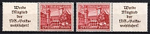 1939 Third Reich, Germany, Se-tenants, Zusammendrucke (Mi. W 140, W 142, CV $40, MNH)