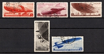 1934 Airships of the USSR, Soviet Union, USSR, Russia, Airmail (Zv. 380 - 384, Full Set, Canceled)