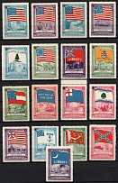 Collection of Flags of the United States, Stock of Cinderellas, Non-Postal Stamps, Labels, Advertising, Charity, Propaganda