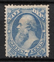 1873 7c Stanton, Official Mail Stamp 'Navy', United States, USA (Scott O39, Ultramarine, CV $330)
