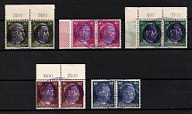 1945 Fredersdorf (Berlin), Germany Local Post, Pairs (Mi. 14 - 15, 17 - 18, Canceled, CV $150)