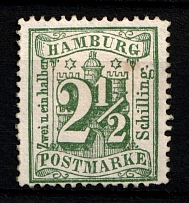 1867 2.5s Hamburg, German States, Germany (Mi. 22 b, Sc. 26 a, CV $130)